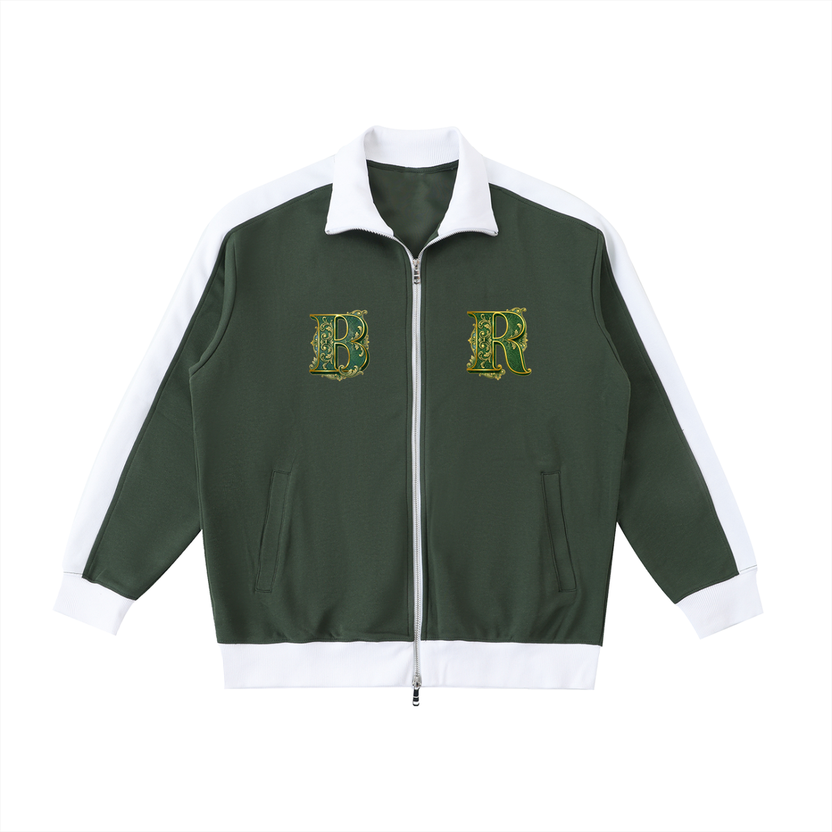 Contrast Trim Stand Collar Jacket