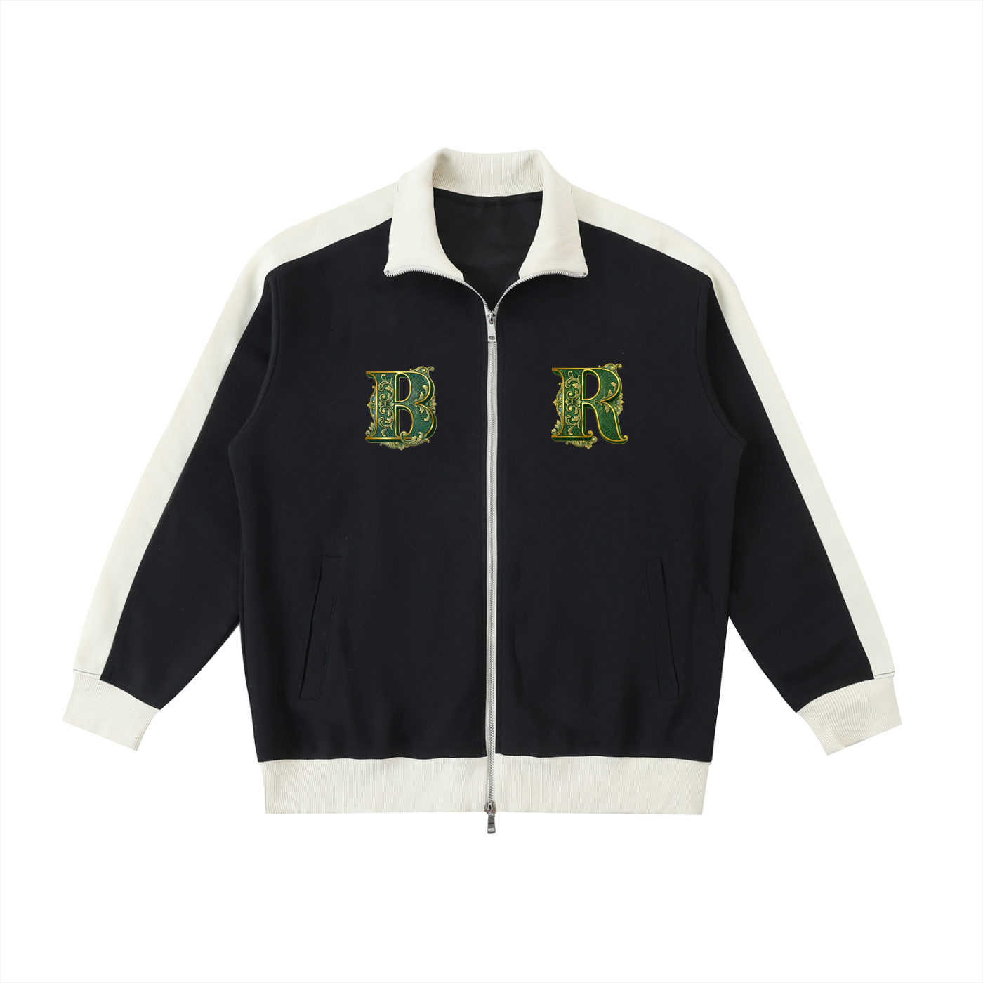 Contrast Trim Stand Collar Jacket