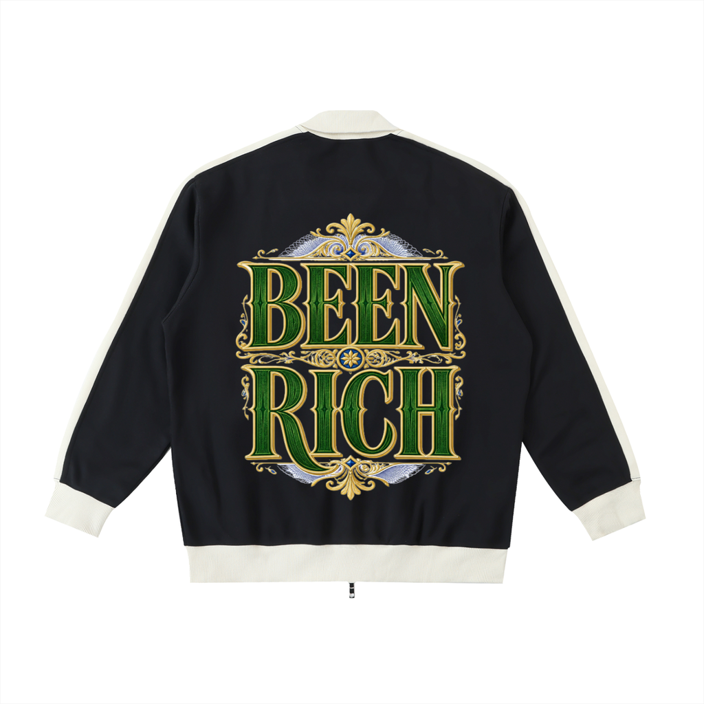 Contrast Trim Stand Collar Jacket