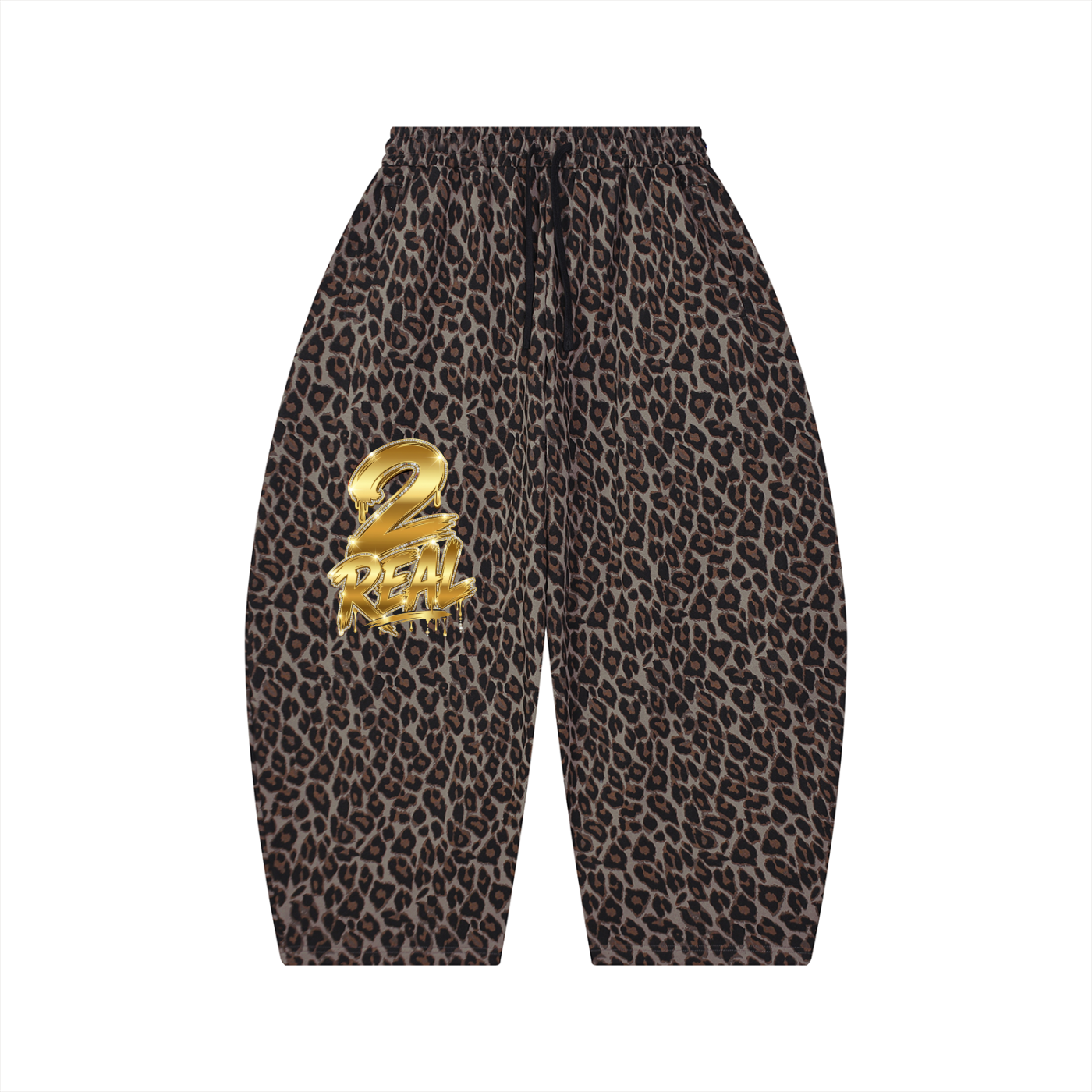 Unisex Leopard Barrel Leg Sweatpants