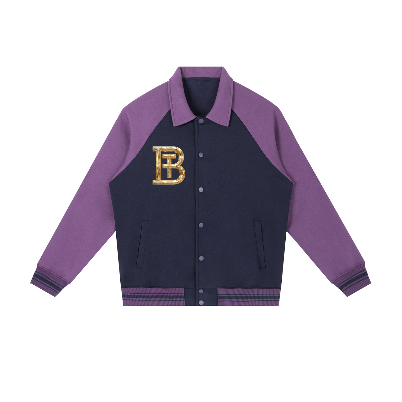 Contrast Raglan Sleeve Baseball Jacket