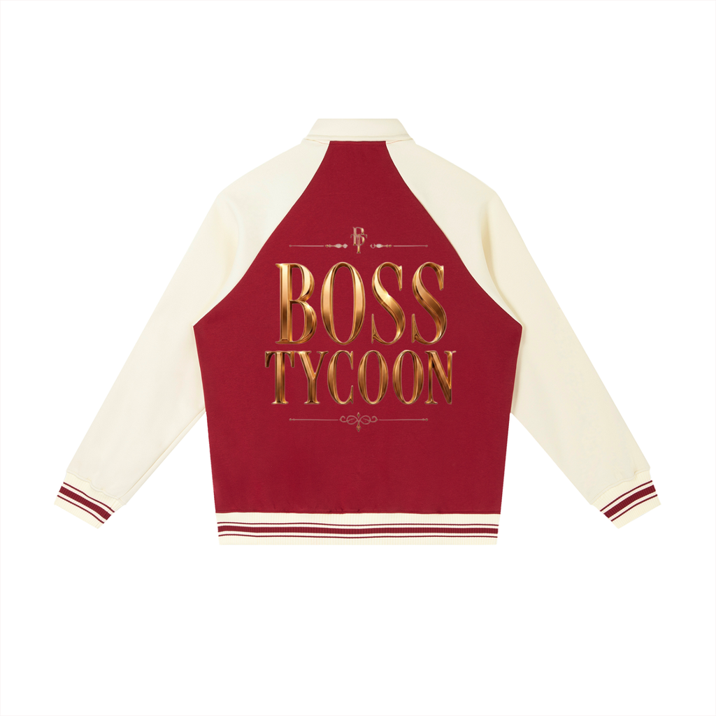 Contrast Raglan Sleeve Baseball Jacket