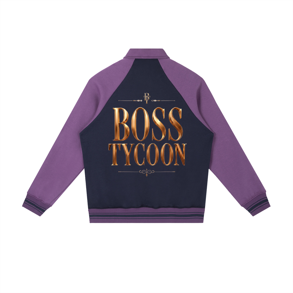 Contrast Raglan Sleeve Baseball Jacket