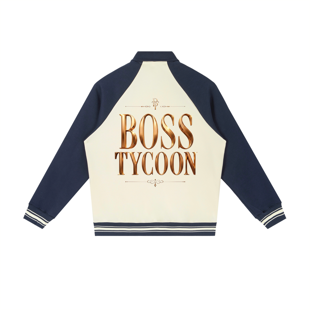 Contrast Raglan Sleeve Baseball Jacket