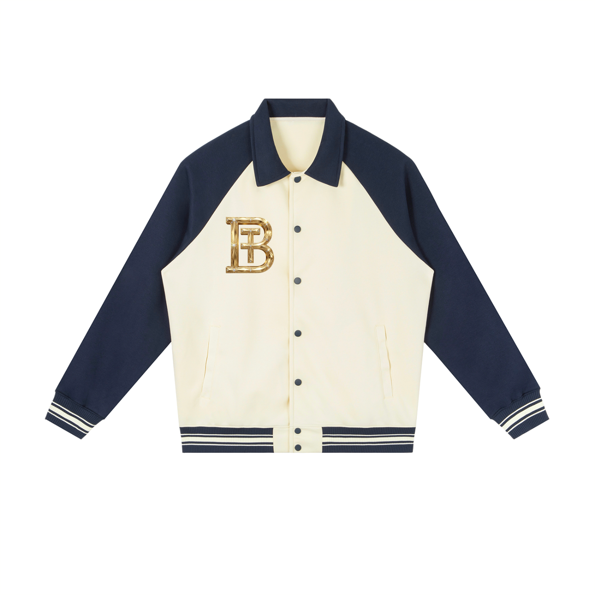 Contrast Raglan Sleeve Baseball Jacket