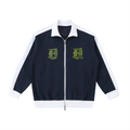 Contrast Trim Stand Collar Jacket