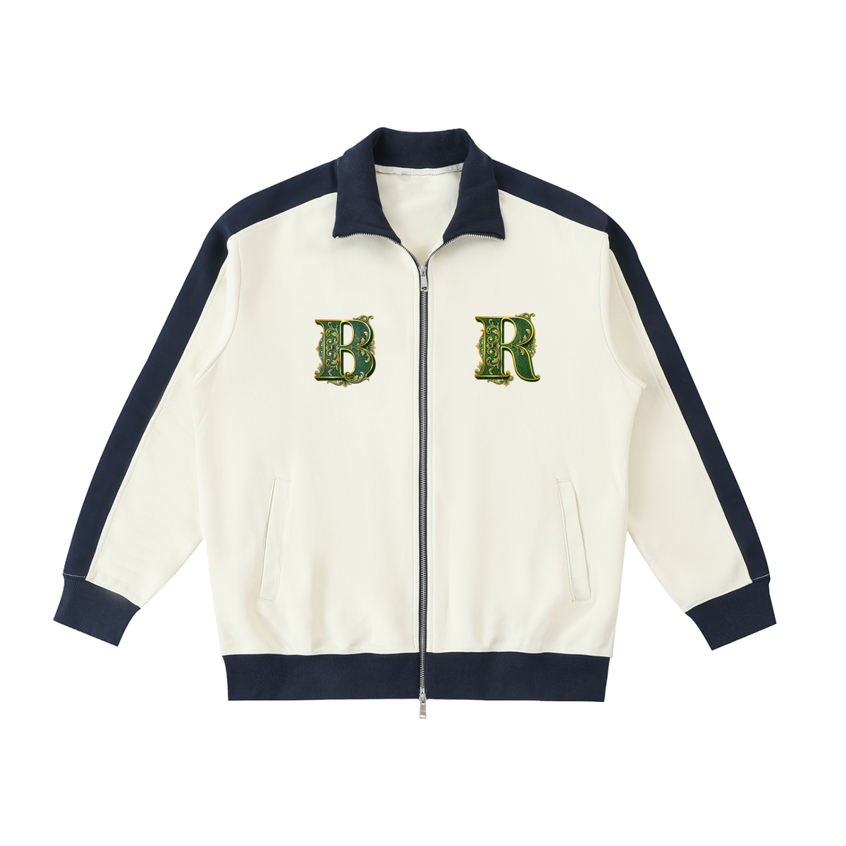 Contrast Trim Stand Collar Jacket
